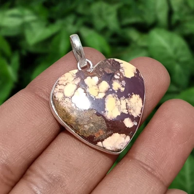 Gift For Her Turquoise Gemstone Heart Pendant 925 Sterling Silver Plated Jewelry - Image 1 of 4