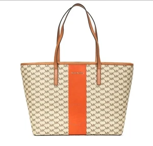 Michael Kors Signature Emry Large Center Stripe Top Zip Tote Bag 30S7GIJT8V EUC - Bild 1 von 21