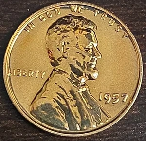 1957 Lincoln Wheat Cent Proof U.S. Proof Set Choice Coin - Picture 1 of 2