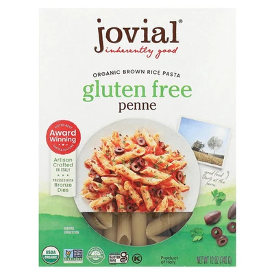 Jovial Brown Rice Pasta Penne Rigate Organic 12 oz 340 g Egg-Free, Gluten-Free, - Image 1 of 2