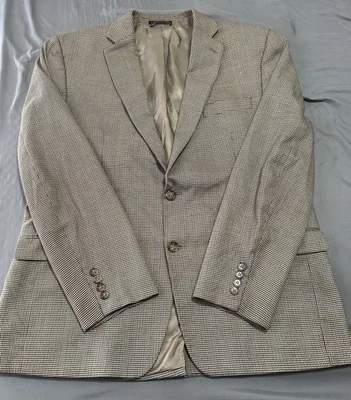 Blazer LAUREN Ralph Lauren de un solo pecho para hombre 44R pata de gallo tostado multi lana Foto 1 de 4