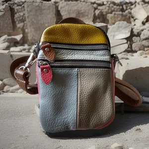 Crossbody Bag • Umhängetasche • Herbsttöne • Bunt • Leder • Klein • Neu! - Bild 1 von 11