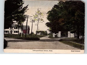 Postkarte Chicopee Road Groton MA geteilt Rücken handkoloriert - Bild 1 von 2