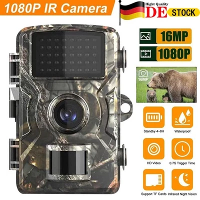 Wildkamera mit Nachtsicht Bewegungsmelder 1080P Wildtierkamera Jagdkamera Kamera - Bild 1 von 4