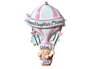 Mongolfiera Rosa - 1° Natale Bambina - Decorazione Natalizia Personalizzata - Foto 1 di 1