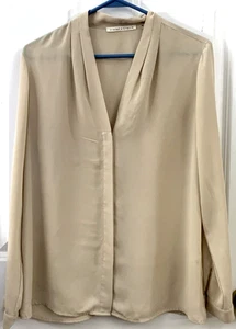Violet & Claire Bluse MEDIUM Langarm beige hellbraun versteckte Knöpfe - Bild 1 von 10