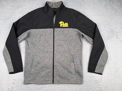 Pittsburgh Panthers Jacket Womens Large Gray Black Full Zip Knit Shell Mock Neck - Image 1 of 4