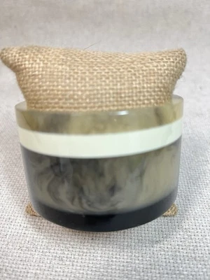 Brazalete Brazalete Lucite Bloque Ancho Color Negro Crudo Beige Declaración Moderno Foto 1 de 4