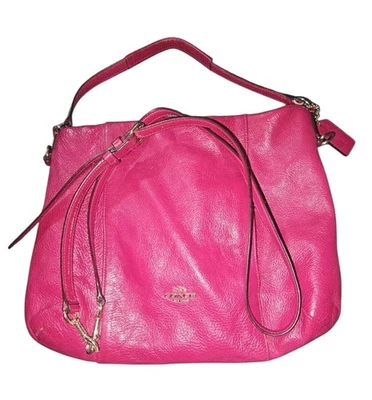 Coach Isabelle Bag Purse F35809 Pink Pebbled Leather Top Handle  Crossbody Strap - Image 1 of 4