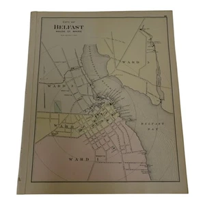 Antique Map 1884 City Belfast Machias Alfred from Atlas of State of Maine Colby - Picture 1 of 19