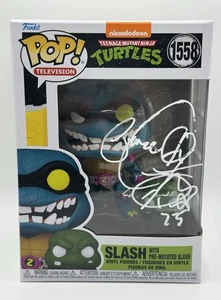 Corey Feldman firmato Slash Funko Pop 1558 TMNT Auto JSA COA come nuovo TMNT - Foto 1 di 5