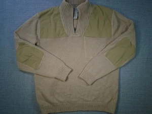 Suéter Duluth Trading Co. Para Hombre Grande Bronceado 20% Lana Botón Cuello Codo Parches - Imagen 1 de 12