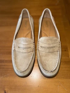 Mocasines Born Melinda de cuero para mujer 7,5 M tostados cómodos informales preppy suaves - Imagen 1 de 8