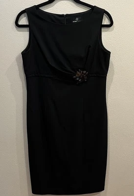 Ronni Nicole Sleeveless Sheath Dress Black w/Jewel Embellishment at Waist - Image 1 of 4
