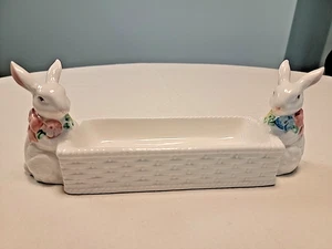 OCI handbemalt Kaninchen Häschen Cracker Gewürz Tablett 11" L * 3" B * 4" H - Bild 1 von 7