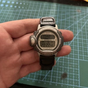 ✅Rare Men’s Casio Pathfinder Watch PAL20, PAL-20, Silver Tone, real leather band - Picture 1 of 8
