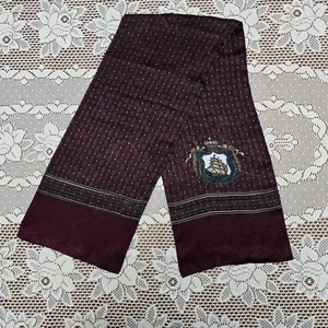 De Colección Para Hombre Foulard Bufanda Barco Náutico Corona Cresta Borgoña Verde 10x51 Rectángulo - Imagen 1 de 12