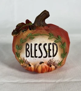 Happy Thanksgiving 3” X 5” Blessed Pumpkin Tabletop Decor - Picture 1 of 8