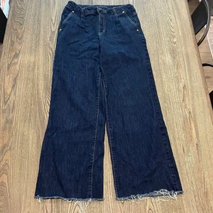 OAT New York Damen High Rise Wide Leg Jeans Denim Dark Wash Blau Größe 10/30 - Bild 1 von 11