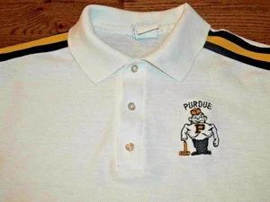 Vintage PURDUE Boilermakers Pete Knit Polo Thin Shirt The Big R RC Sportswear M - Picture 1 of 6