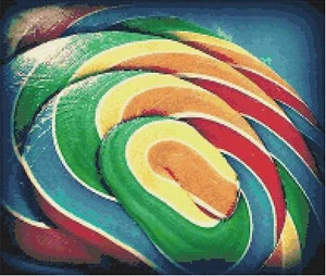 Grunge Rainbow Lollipop Counted Cross Stitch Pattern Chart Needlepoint - Picture 1 of 1