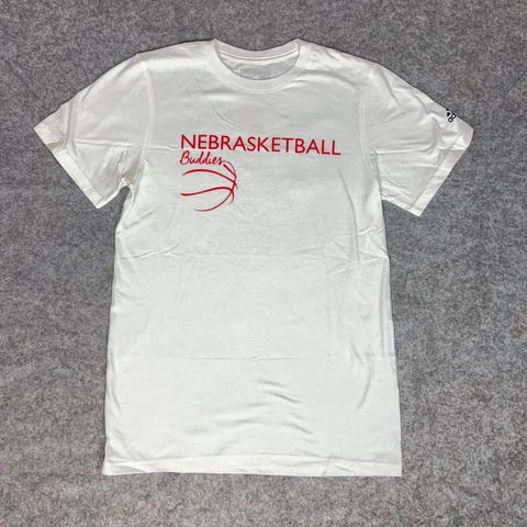 Nebraska Cornhuskers Mens Shirt Small White Red Short Sleeve Tee NCAA Basketball Cover