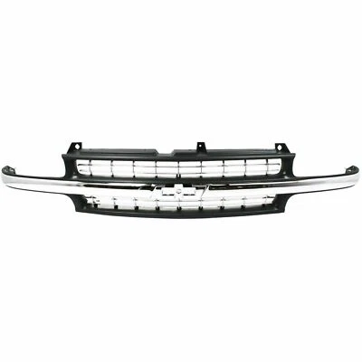 Grille Dark Gray With Chrome Center Bar Plastic Fits Tahoe 15764313 GM1200424 - Image 1 of 4