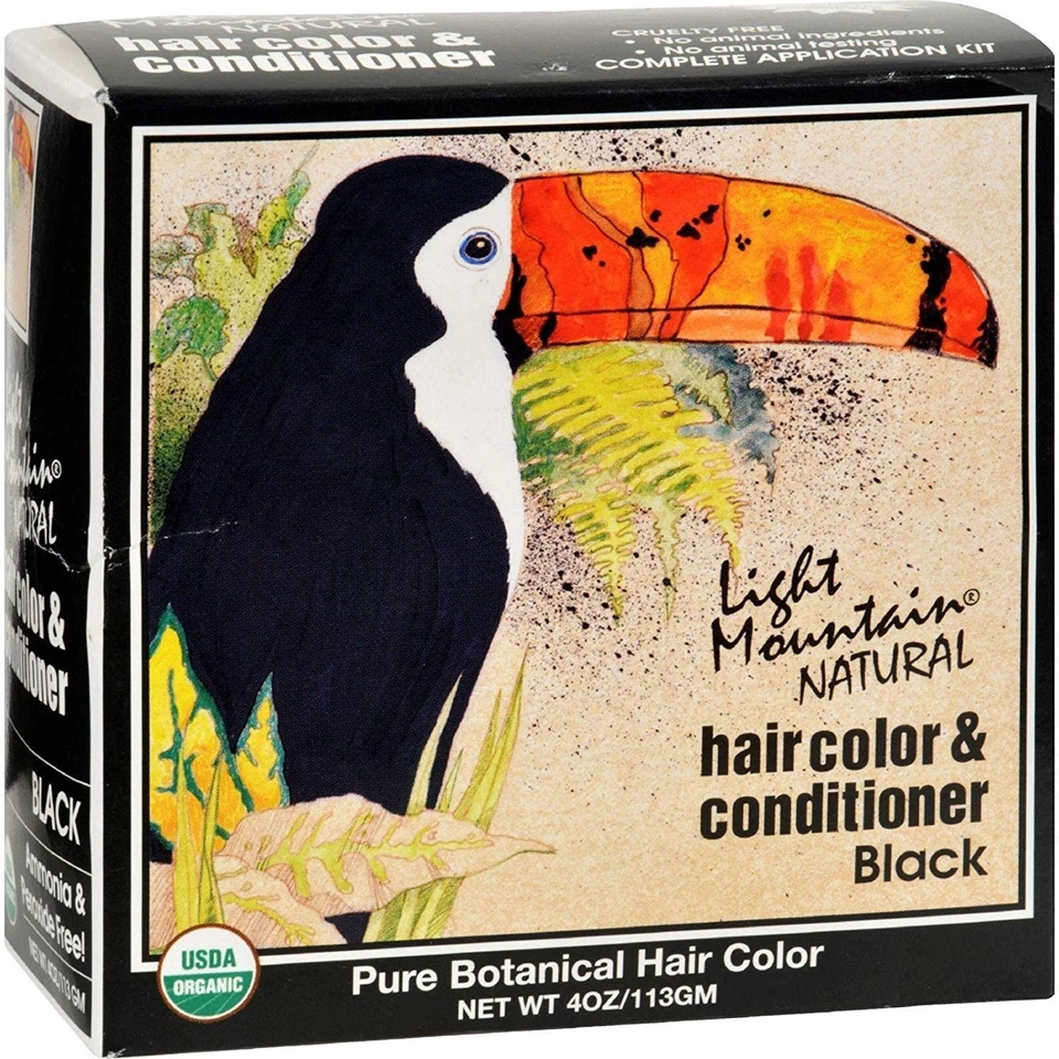 Light Mountain Natural Hair Color and Conditioner Black 4 FL Oz