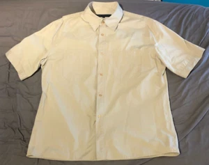 Mens French Connection XL Shirt Cream Short Sleeve Button Up Casual 46in CHEST - Picture 1 of 4