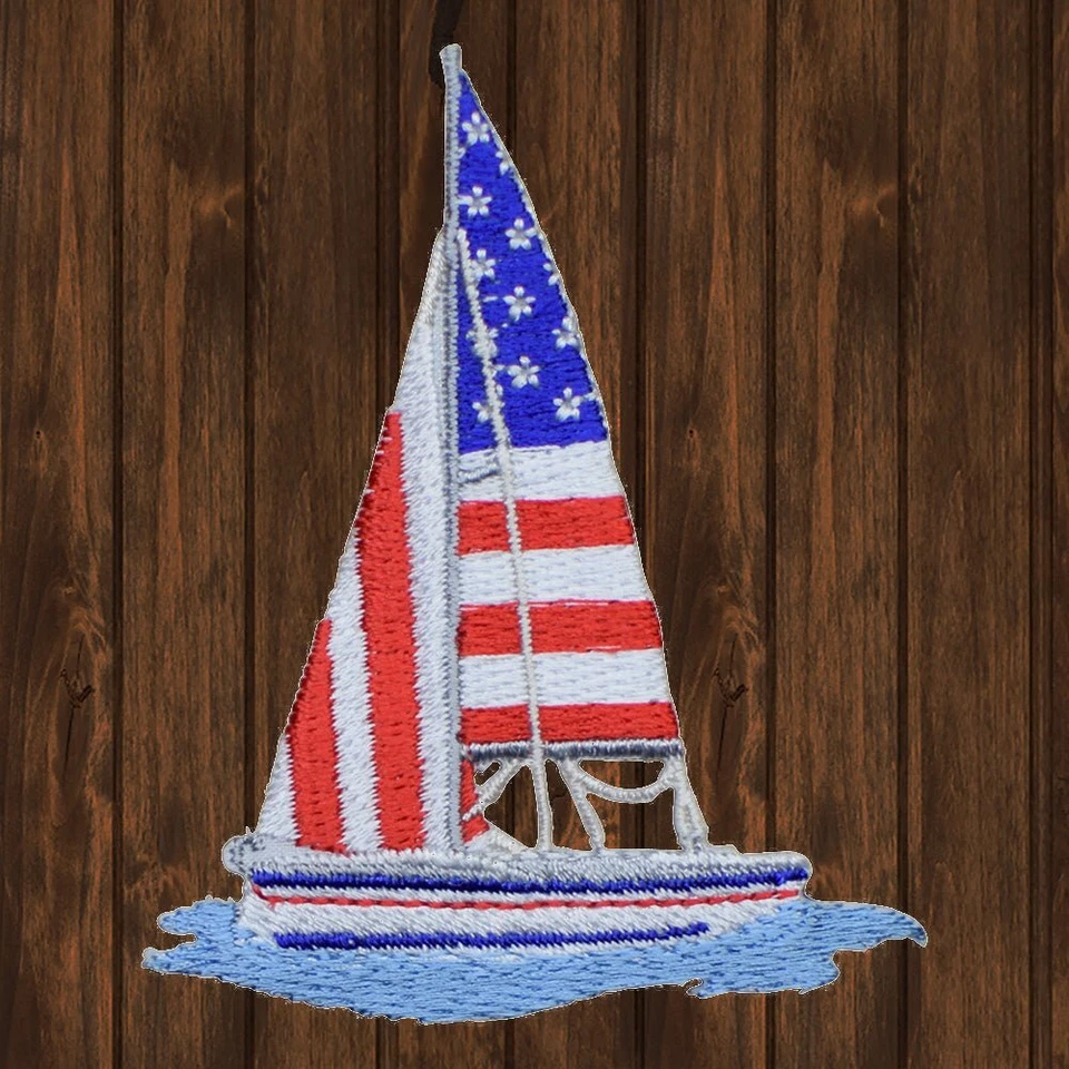 Sailboat Embroidered Patch — Iron On - Image 1 of 1