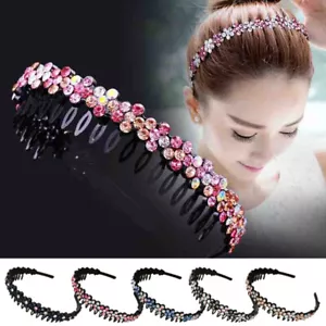 Fashion Girl Crystal Flower With Teeth Headband Hairband Hair Band Headwear ` - Picture 1 of 19