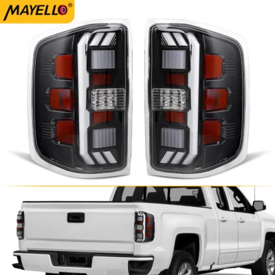 Luces traseras LED negras lámpara de freno para Chevy Silverado 1500 2500 3500 HD 2014-2019 Foto 1 de 4