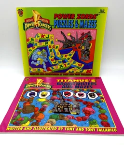 Lot 2 Vintage 1994 Mighty Morphin Power Rangers Puzzles Mazes Braintwister Books - Imagen 1 de 11