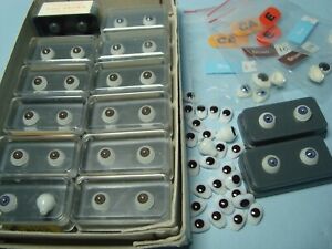 26 PAIR OF GLASTIC-PLASTIC EYES FOR DOLLS OR FIGURES 8MM AND 4PAIR OF 1OMM