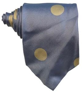 "Corbata ajustada azul de diseñador 100 % seda a lunares hecha a mano Perry Ellis 59"" X 3""" - Imagen 1 de 3