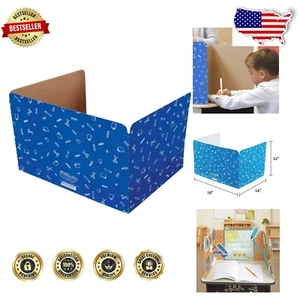 Set of 12 Privacy Shields for Student Desks - Matte with School Supplies Pattern - Picture 1 of 9