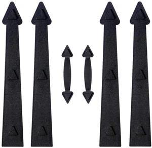 🏡 Magnetic Garage Door Decorative Faux Hinges Handles Hardware Kit Black - Picture 1 of 6