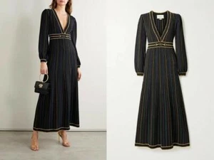 Gucci Black Glitter Lame Striped Dress - Picture 1 of 12