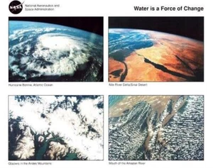 Litografía fotográfica 8 X 10" de la NASA ""El agua es una fuerza para el cambio"" STS47/48/50/46 en muy buen estado - Imagen 1 de 1