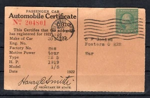 ANTIGUA Postal Certificado Automóvil 1922 (C308) - Imagen 1 de 1