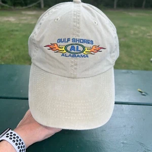 Gulf Shores Alabama Verde Claro con Llamas Sombrero Gorra Gancho Lazo Usado en Excelente Condición - Imagen 1 de 8