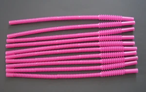 Tupperware Exclusive 11" Whistle Straws Set of 10 Dark Pink Color Rare New - Picture 1 of 5