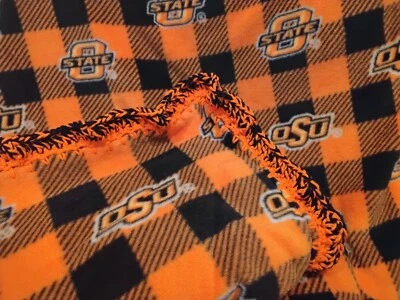 Детское одеяло из флиса Oklahoma State Cowboys OSU College с крючком супер оборка - Изображение 1 из 4