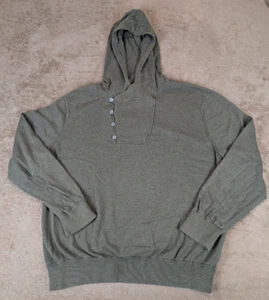 Banana Republic Men's Long Sleeve XXL Olive Hoodie Open Neck Buttons - Picture 1 of 15