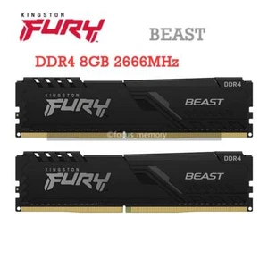 FURY BEAST 16GB (2x8 GB) Ram DDR4-2666 MHz PC4-21300 288-pin Desktop DIMM Memory - Picture 1 of 8