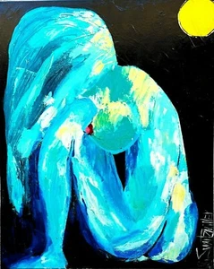 BIG Colorful NUDE 24x30 CANVAS original SWARTZMILLER DNA SIGNED ART Ships Free - Picture 1 of 12