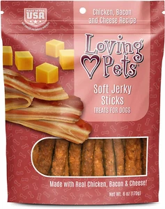 - Soft Chew Jerky (Stick-Shaped, Chicken, Bacon & Cheese Recipe) USA Made Dog Tr - Picture 1 of 12