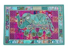 Tenture murale en forme d'éléphant, tapisserie patchwork perlée brodée à la...