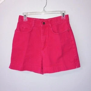 Vintage Lee Dark Pink Denim Shorts-Size 11 Med-1990s-Union Made-High Rise - Picture 1 of 10