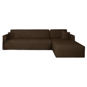 Sofabezug Couchbezug Sofaschoner Ystyle Stretch Ecksofa 3 + 4 Sitzer Kaffee - Bild 1 von 8